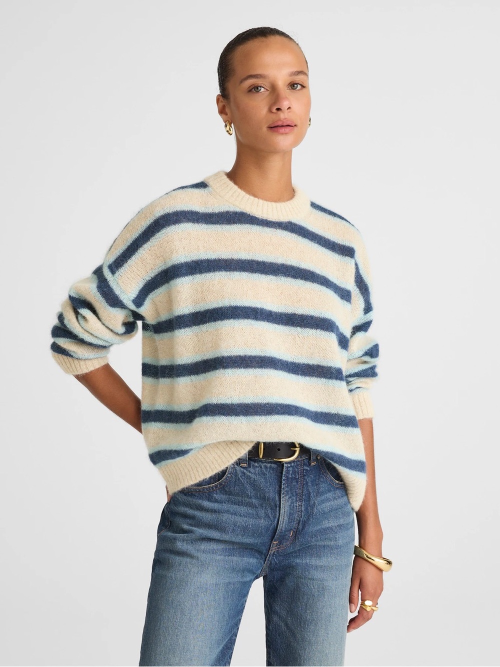 Madewell | striped pullover sweater in alpaca blend